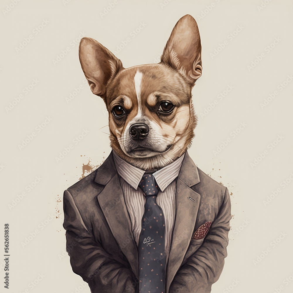 Illustration of a dog in a suit Illustration of a dog in a suit
