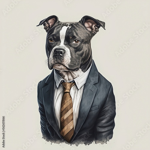 Illustration of a dog in a suit