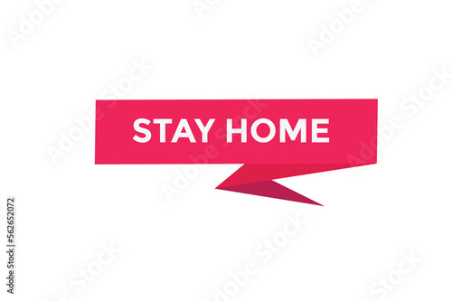 Stay home button web banner templates. Vector Illustration
