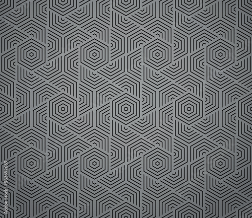 Abstract geometric pattern with stripes, lines. Seamless vector background. Black and gray ornament. Simple lattice graphic design