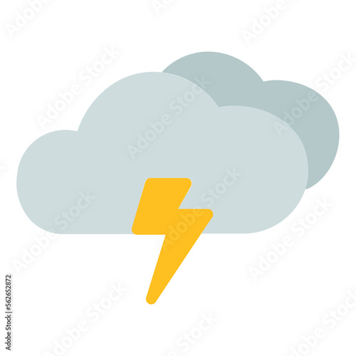 thunder cloud flat icon