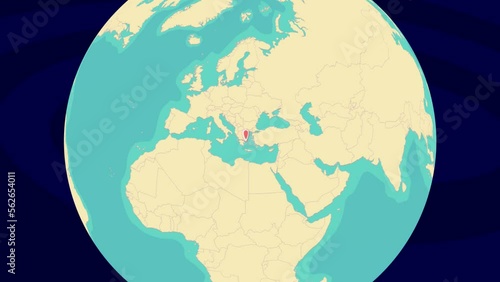 Zooming To Nea Smyrni Location On Stylish World Globe photo