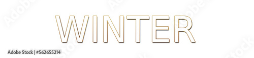 winter golden typography banner on transparent background