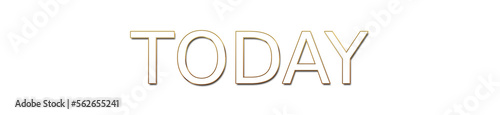 today golden typography banner on transparent background