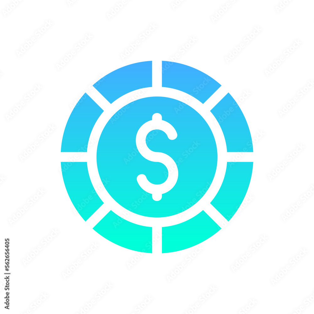 dollar flat gradient icon