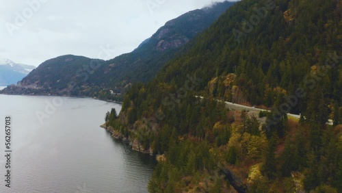 Wallpaper Mural Scenic aerial view of the Sea-to-Sky Highway through the mountain wilderness of British Columbia, Canada. Torontodigital.ca