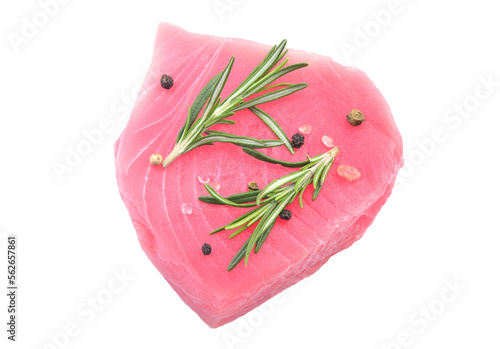 Obraz na płótnie Raw steak tuna isolated w salonie
