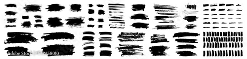Vector set of grungy hand drawn textures. Lines  acrylic dabs  daubs  smears  highlights  waves  brush strokes  patterns  dry brush scratches  information boxes. Hand drawn grunge elements collection
