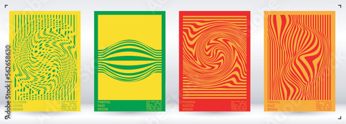 Billede på lærred Geometrical Poster Design with Optical Illusion Effect