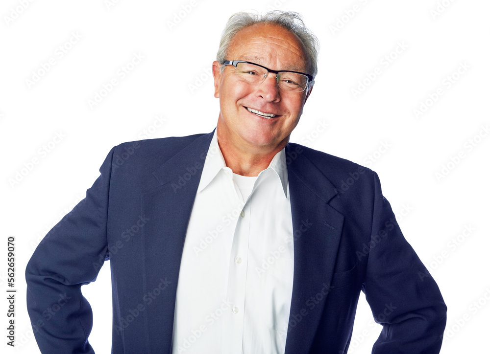 Happy, senior and portrait of businessman in studio with smile for optimistic career mindset of people. Mature corporate person smiling with confidence and happiness on isolated white background. Happy, senior and portrait of businessman in studio with smile for optimistic career mindset of people. Mature corporate person smiling with confidence and happiness on isolated white background.
