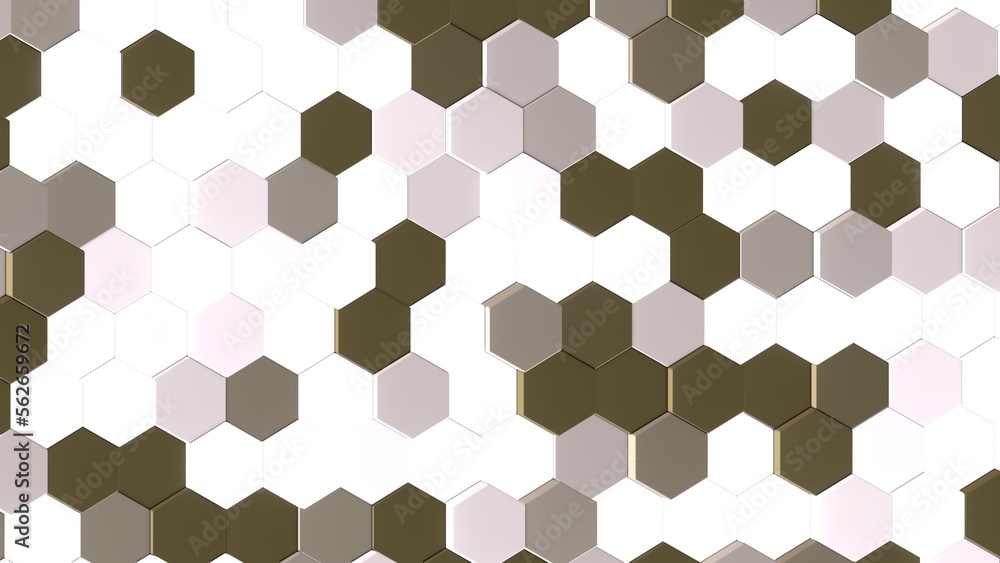 Hexagon, Würfel, Balken, Box, Quadratisch, Geometrie, Anordung, 3D, dynamisch, Quader, metall, mosaik, Architektur, braun, weiß, beige Hexagon, Würfel, Balken, Box, Quadratisch, Geometrie, Anordung, 3D, dynamisch, Quader, metall, mosaik, Architektur, braun, weiß, beige