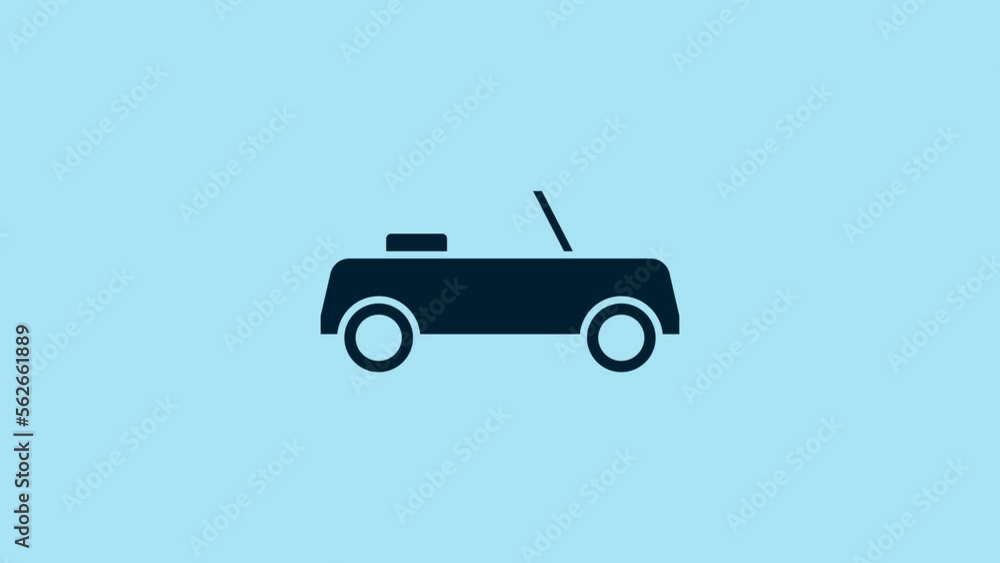 Blue Car icon isolated on blue background. Front view. 4K Video motion graphic animation Blue Car icon isolated on blue background. Front view. 4K Video motion graphic animation