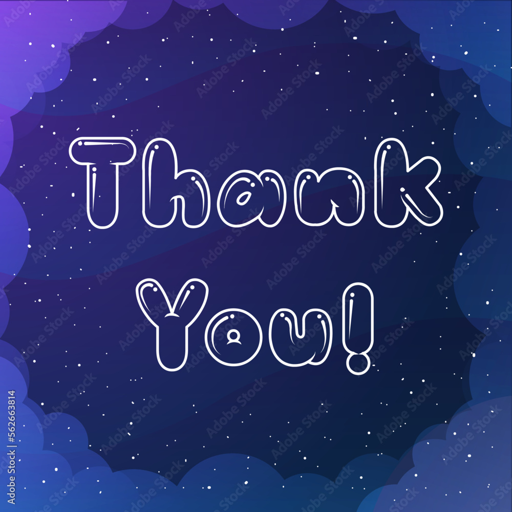 night party thank you card vector