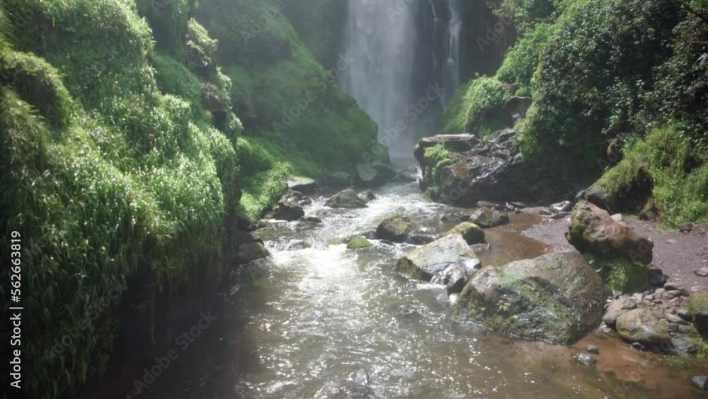 waterfall in the mountains in the jungle of South America waterfall in the mountains in the jungle of South America