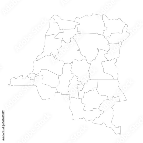 Democratic Republic of the Congo political map of administrative divisions