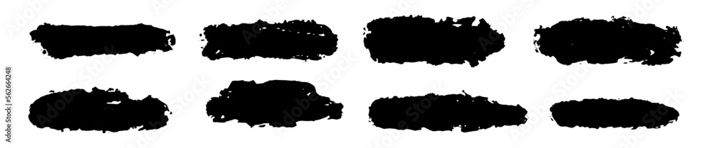 Paint ink brush collection bundle elements. Rough grunge marker vector illustration.