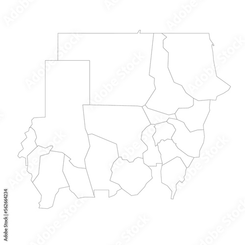 Sudan political map of administrative divisions