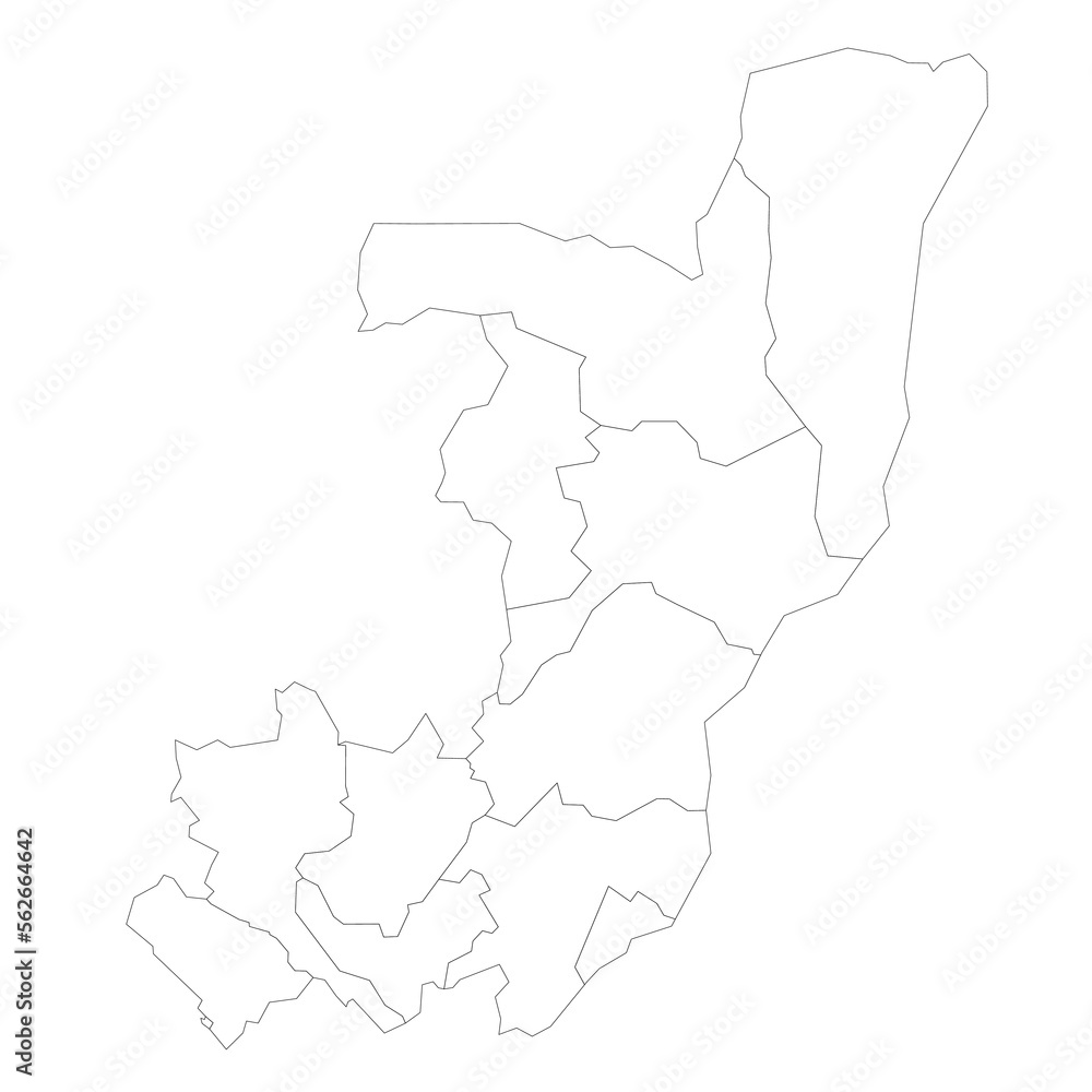 Republic of the Congo political map of administrative divisions Republic of the Congo political map of administrative divisions