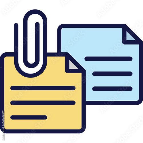 Attach paper, documents Vector Icon which can easily modify or edit