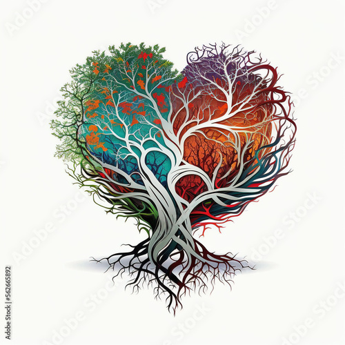 Tree of life making a heart shape - generated by Generative AI 