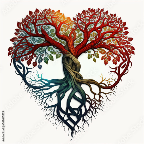 Tree of life making a heart shape - generated by Generative AI

