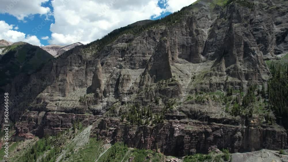 Aerial View of Uncompahgre National Forest Park, Telluride, Colorado USA, Cliffs and Hills on Sunny Summer Day Aerial View of Uncompahgre National Forest Park, Telluride, Colorado USA, Cliffs and Hills on Sunny Summer Day