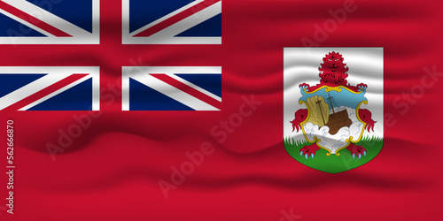 Waving flag of the country Bermuda. Vector illustration.