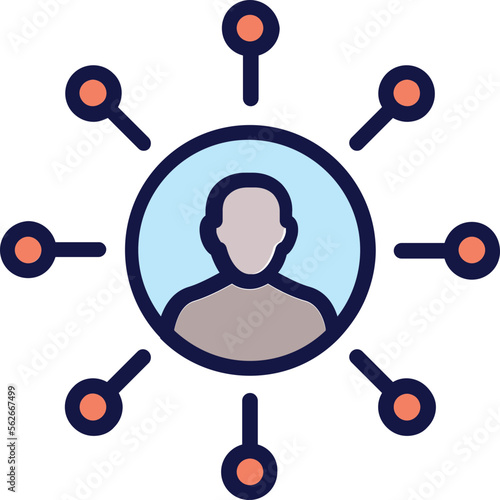 Personality, self organization Vector Icon which can easily modify or edit

