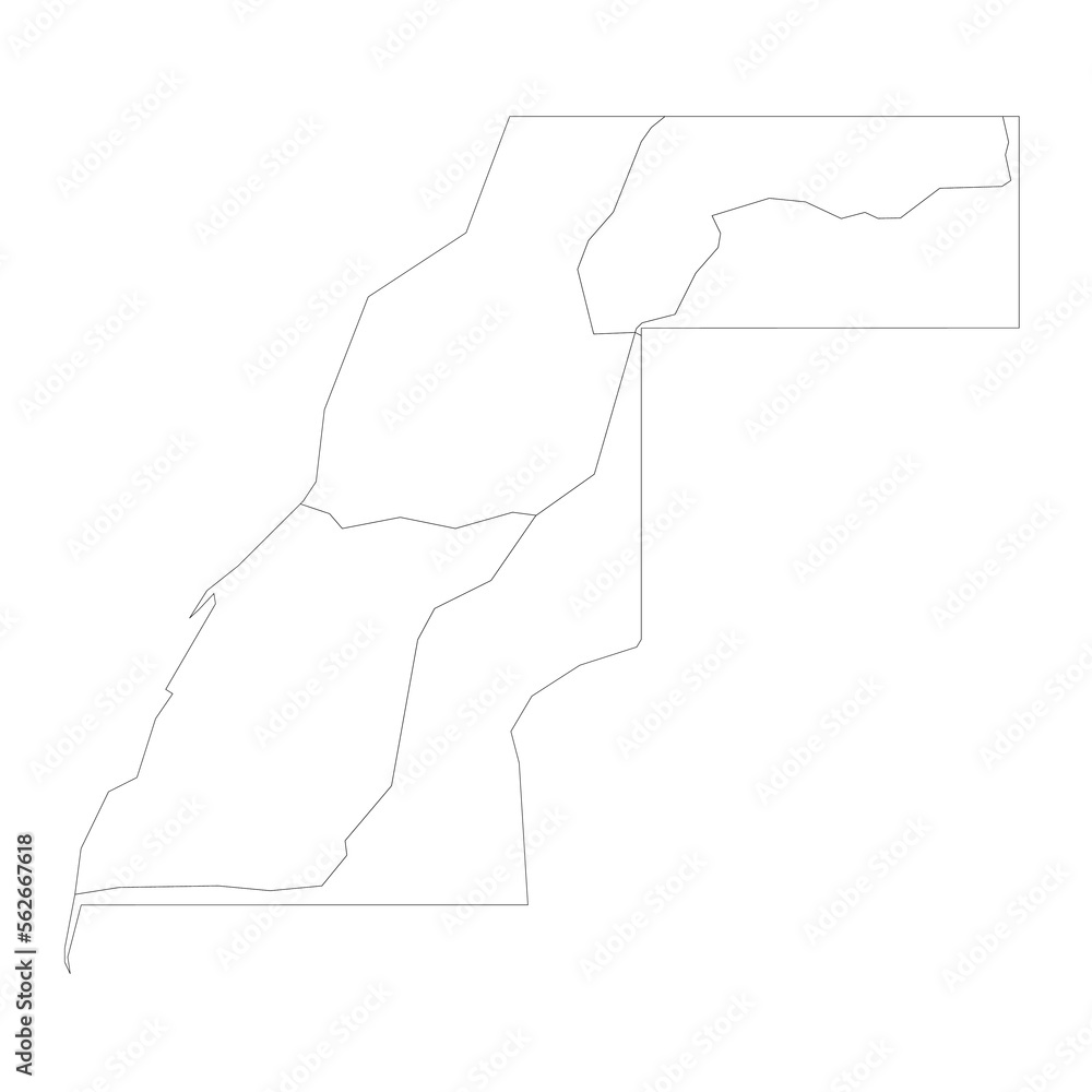 Western Sahara map of land divided by Moroccan Wall Stock Vector ...