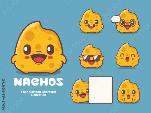 nachos cartoon character food vector illustration