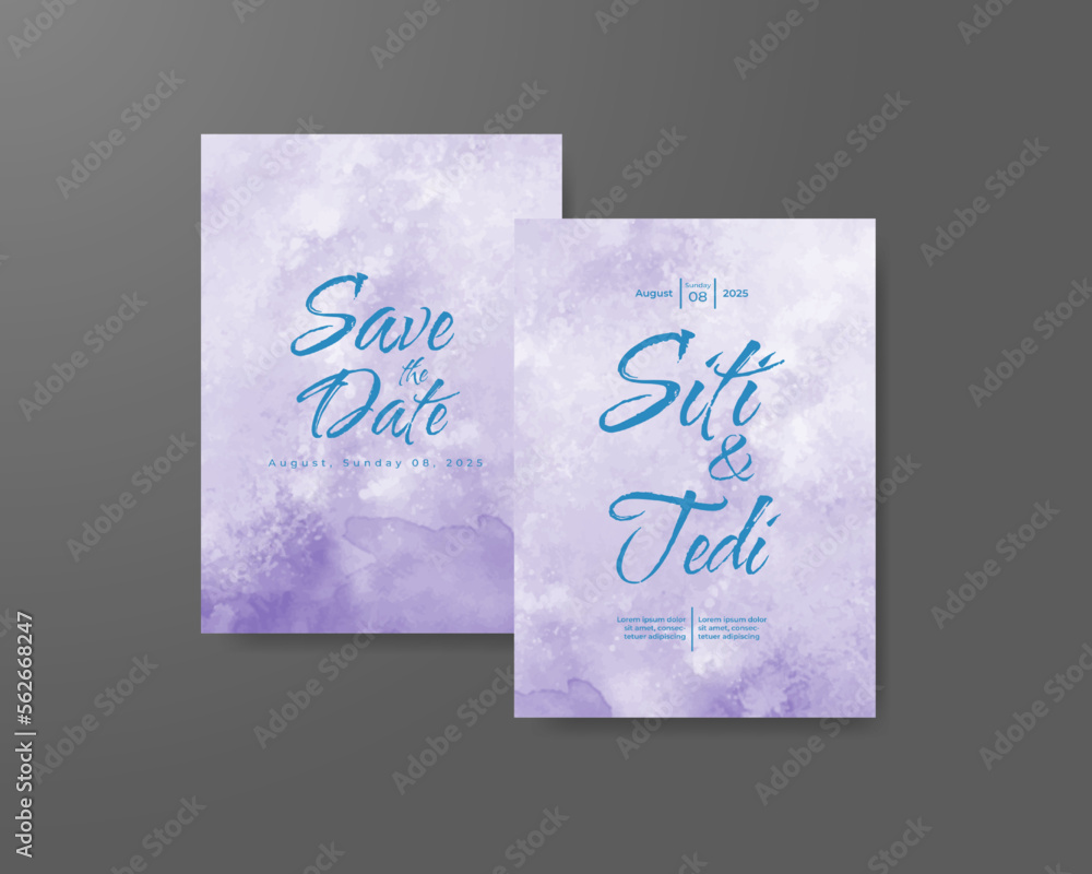 Wedding invitation with abstract watercolor background Wedding invitation with abstract watercolor background