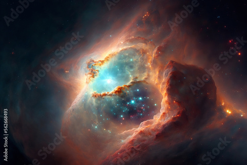 Space nebula in galaxy - AI generative technology