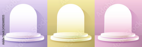 minimalist set of podium designs for product displays or presentations