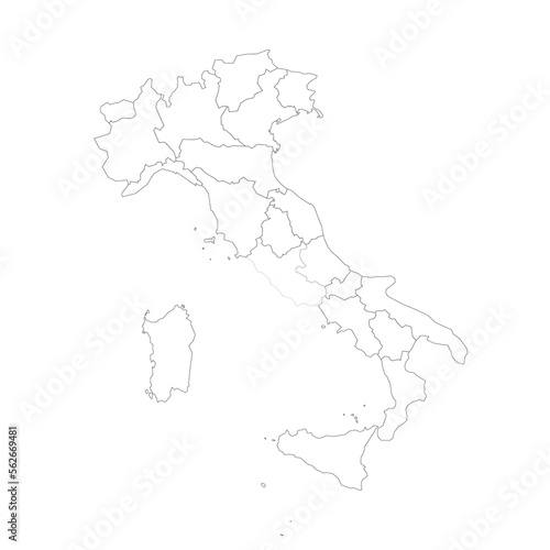 Italy political map of administrative divisions