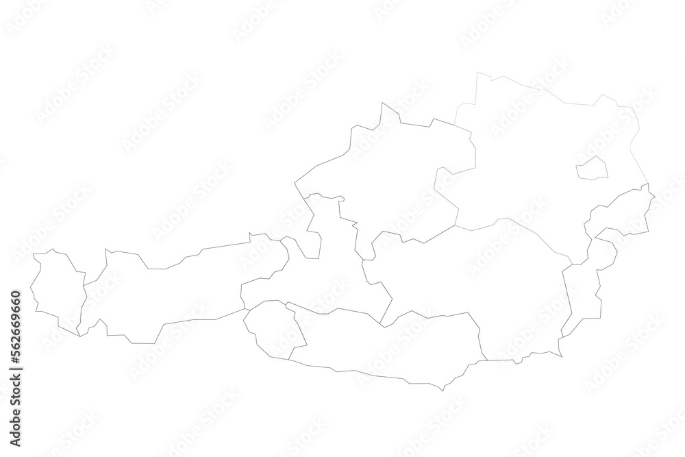 Austria political map of administrative divisions