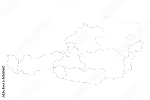 Austria political map of administrative divisions