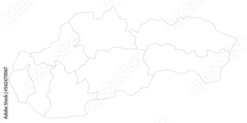 Slovakia political map of administrative divisions