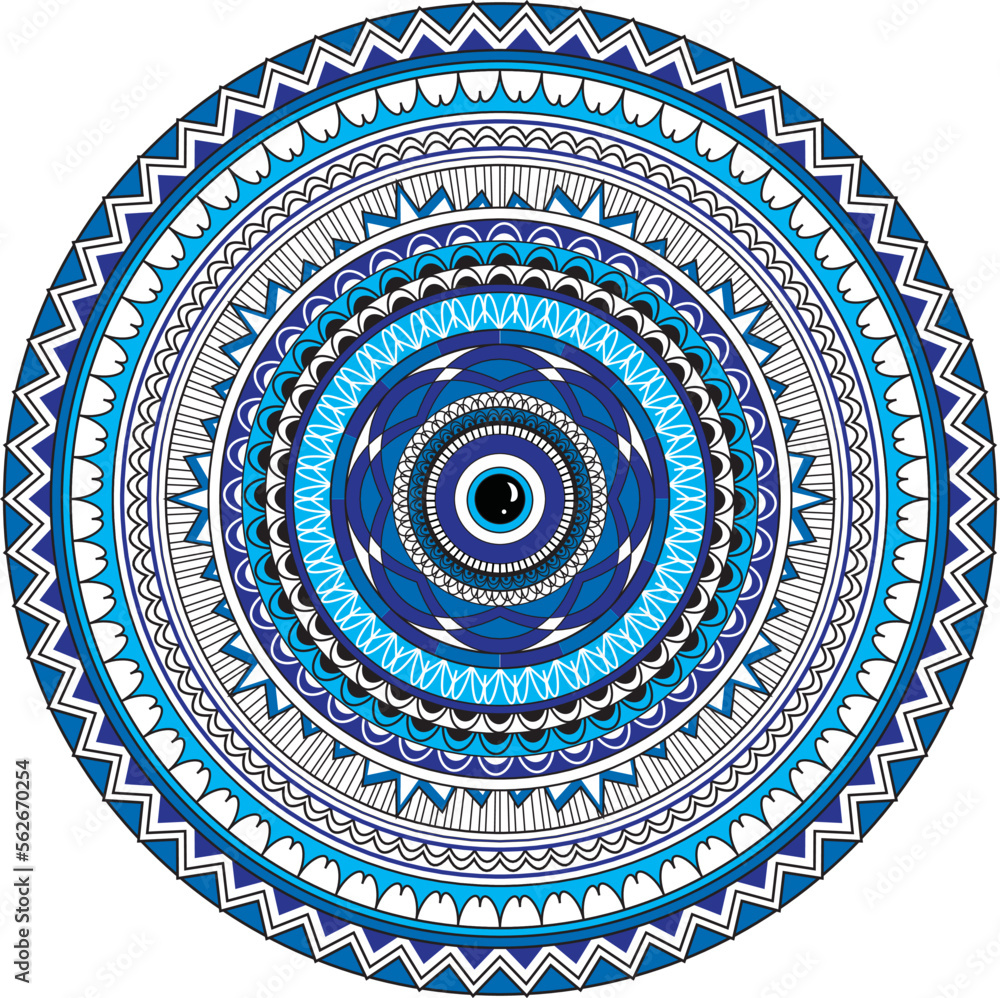 This is Beautiful Evil eye in Mandala Art.