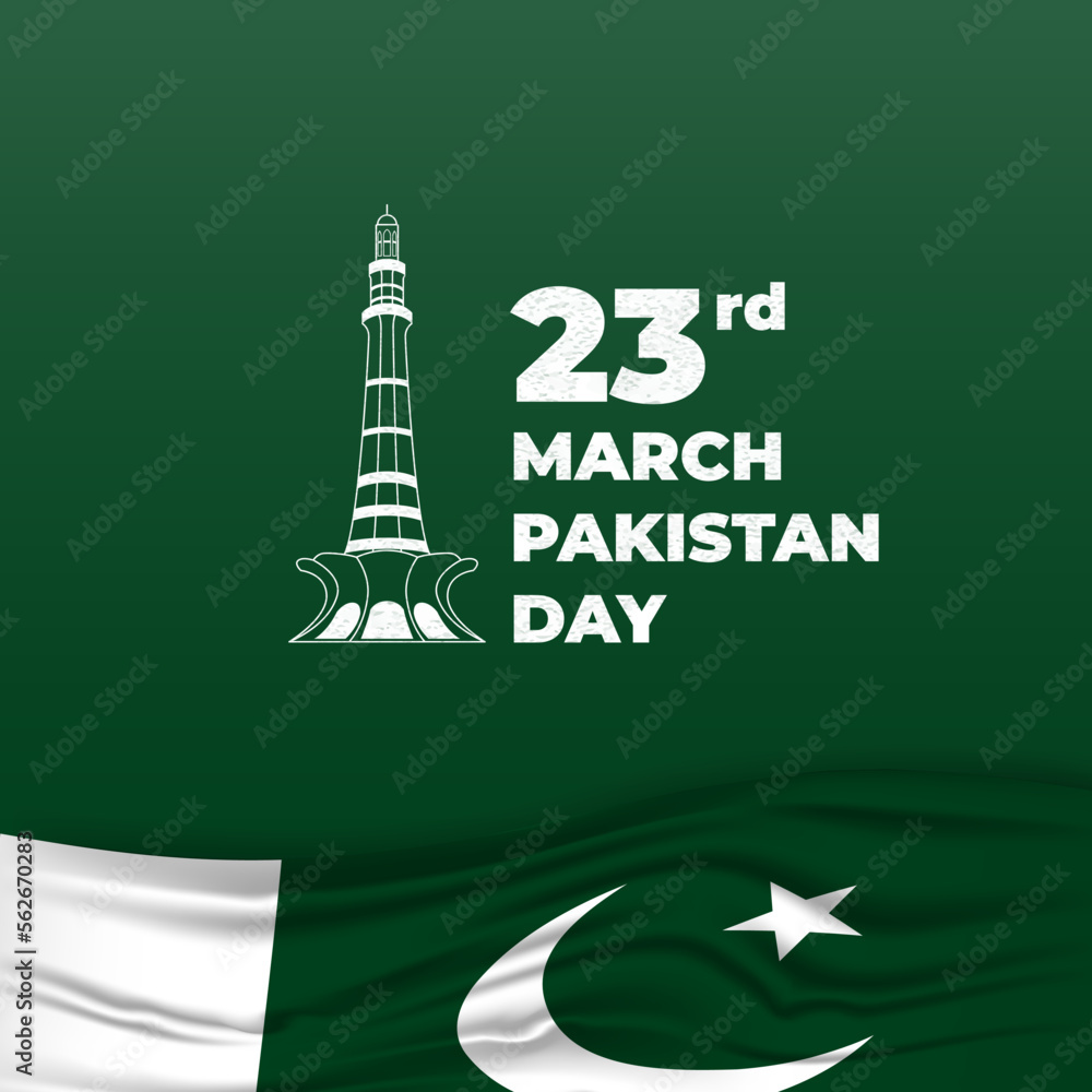 23 march pakistan day greeting celebration poster with flag 23 march pakistan day greeting celebration poster with flag