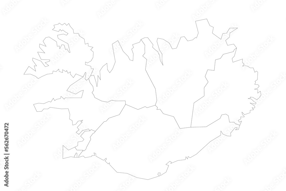 Iceland political map of administrative divisions Iceland political map of administrative divisions