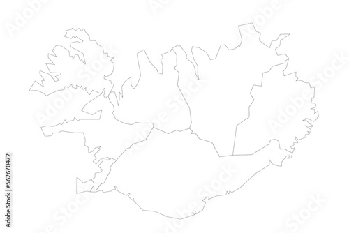 Iceland political map of administrative divisions