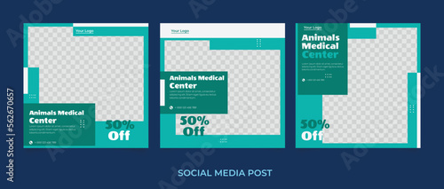 animals medical center social media post template 