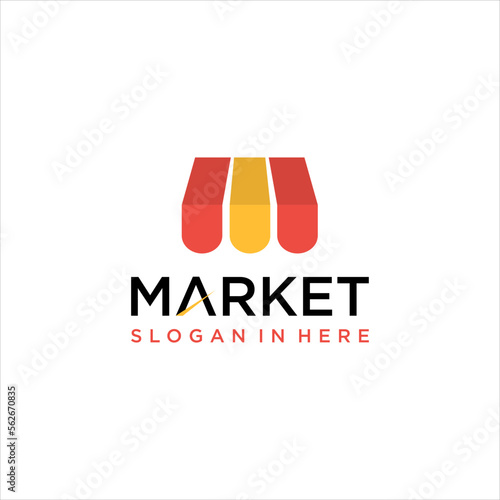 market online store logo design. retail shop idea vector
