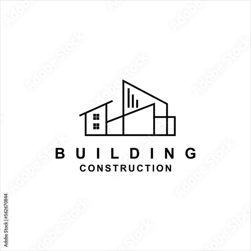 urban roof building logo design, construction rooftop vector