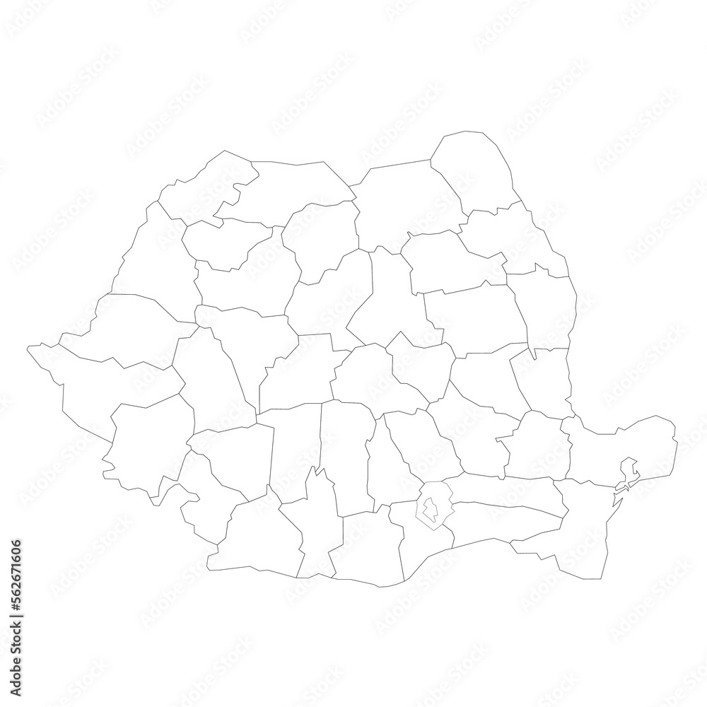 Fototapeta Romania political map of administrative divisions