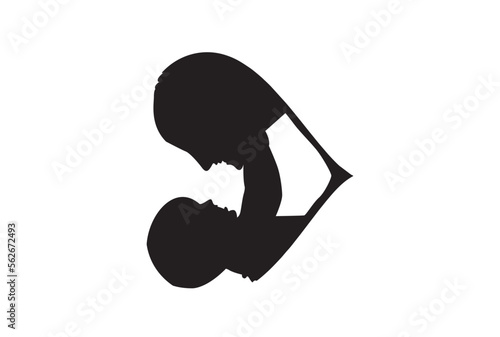 Fototapeta Naklejka Na Ścianę i Meble -  silhouette of mom and baby