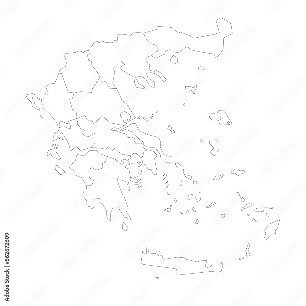 Fototapeta premium Greece political map of administrative divisions