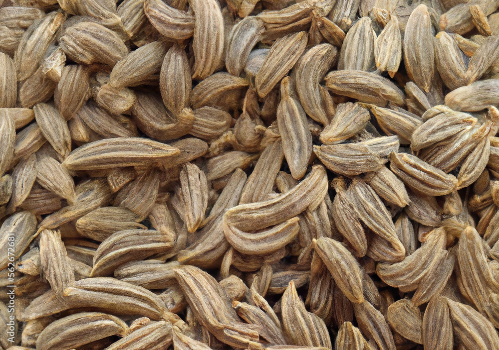 Close up of cumin seeds created using generative ai technology Close up of cumin seeds created using generative ai technology