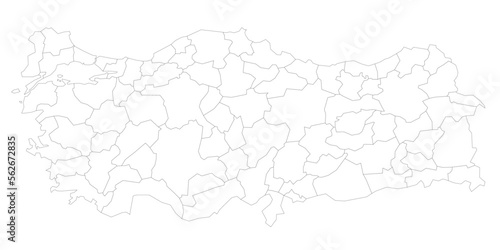 Turkey political map of administrative divisions