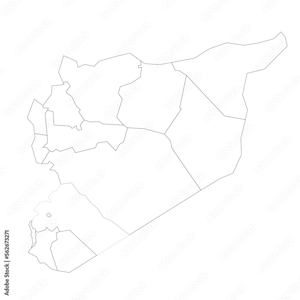 Syria political map of administrative divisions Syria political map of administrative divisions